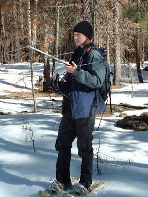 Leonard tracking squirrels on Mt. Graham